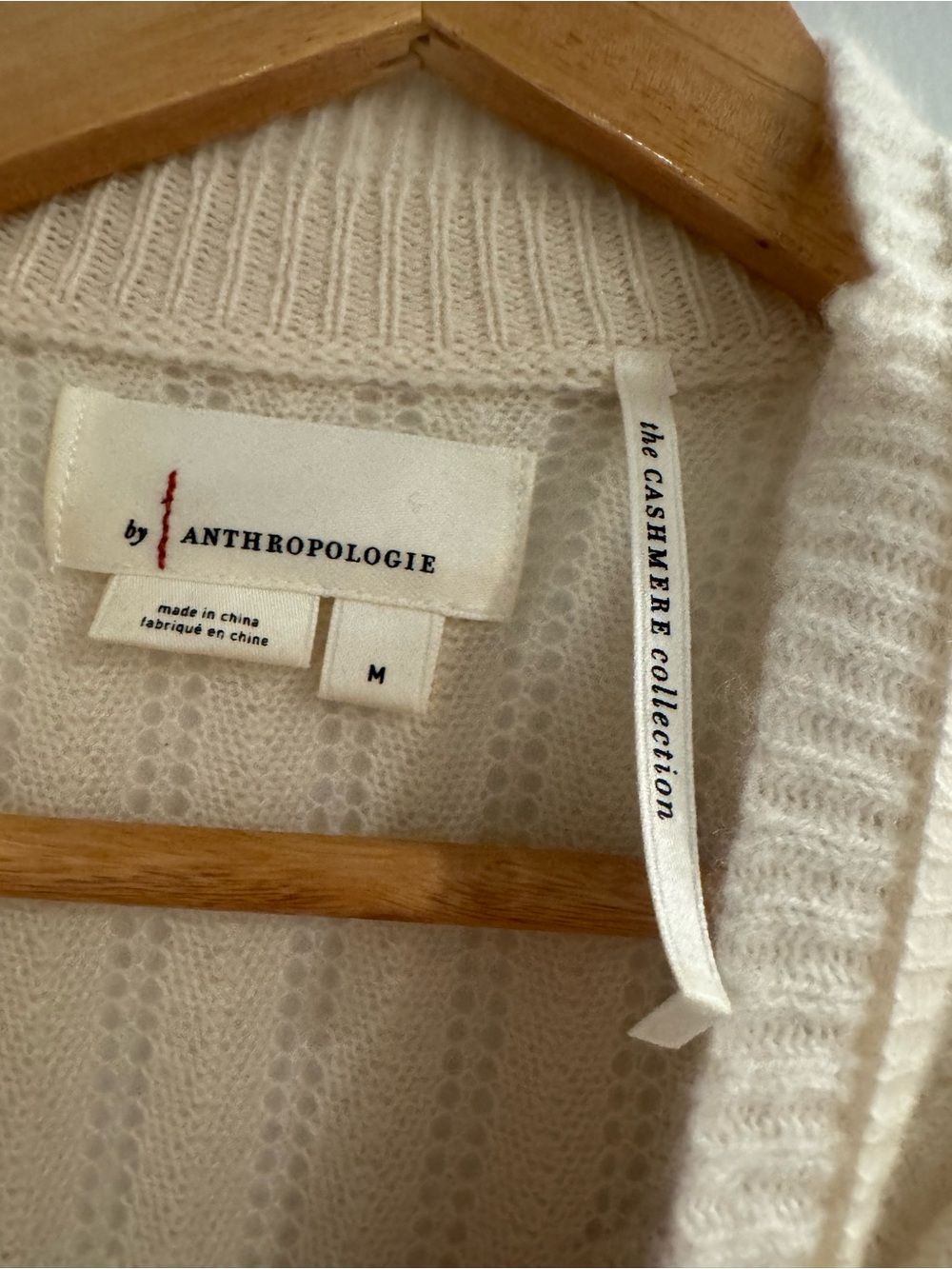 Anthropologie Cream Cashmere Ruffle-Trim Knit Sweater – Medium - Picture 4 of 6